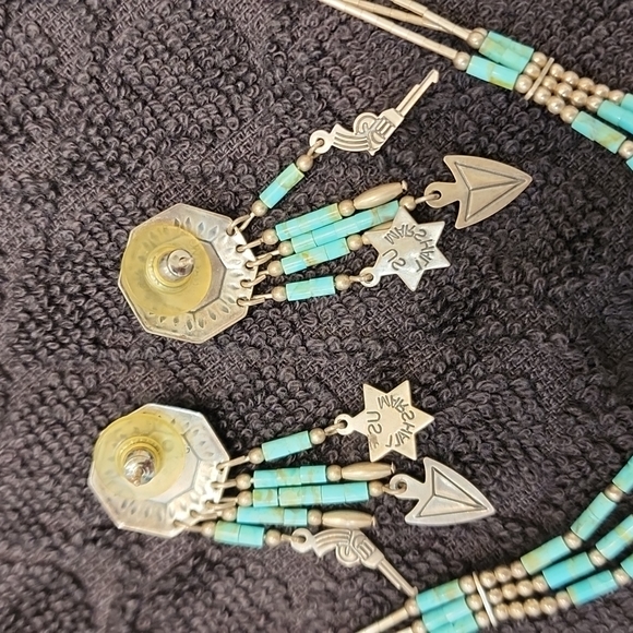 Turquoise necklace & earrings set - Picture 4 of 7